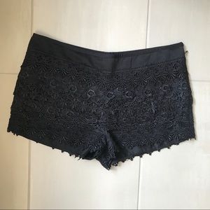 Black lace shorts